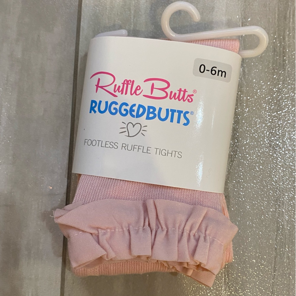 NWT RuffleButts Ballet Pink Pull-On Solid Footless Ruffled Tights, 0-6 months
